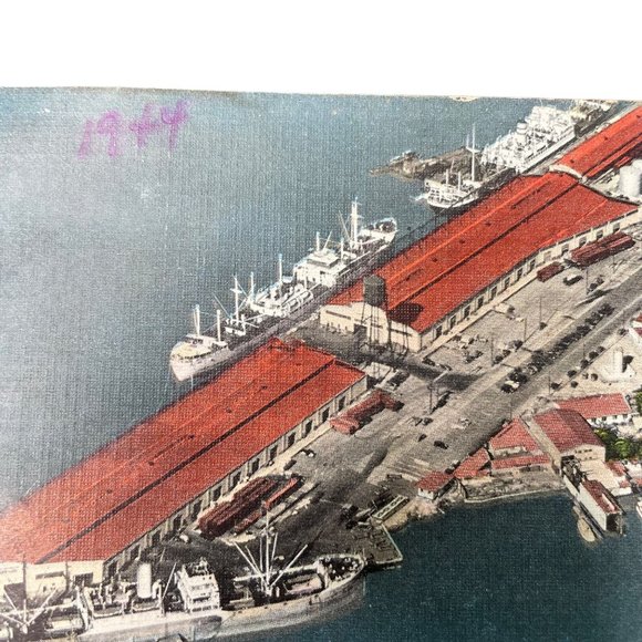 Vintage Postcard los Angeles Harbor San Pedro Wilmington California u Topograph - Picture 2 of 3